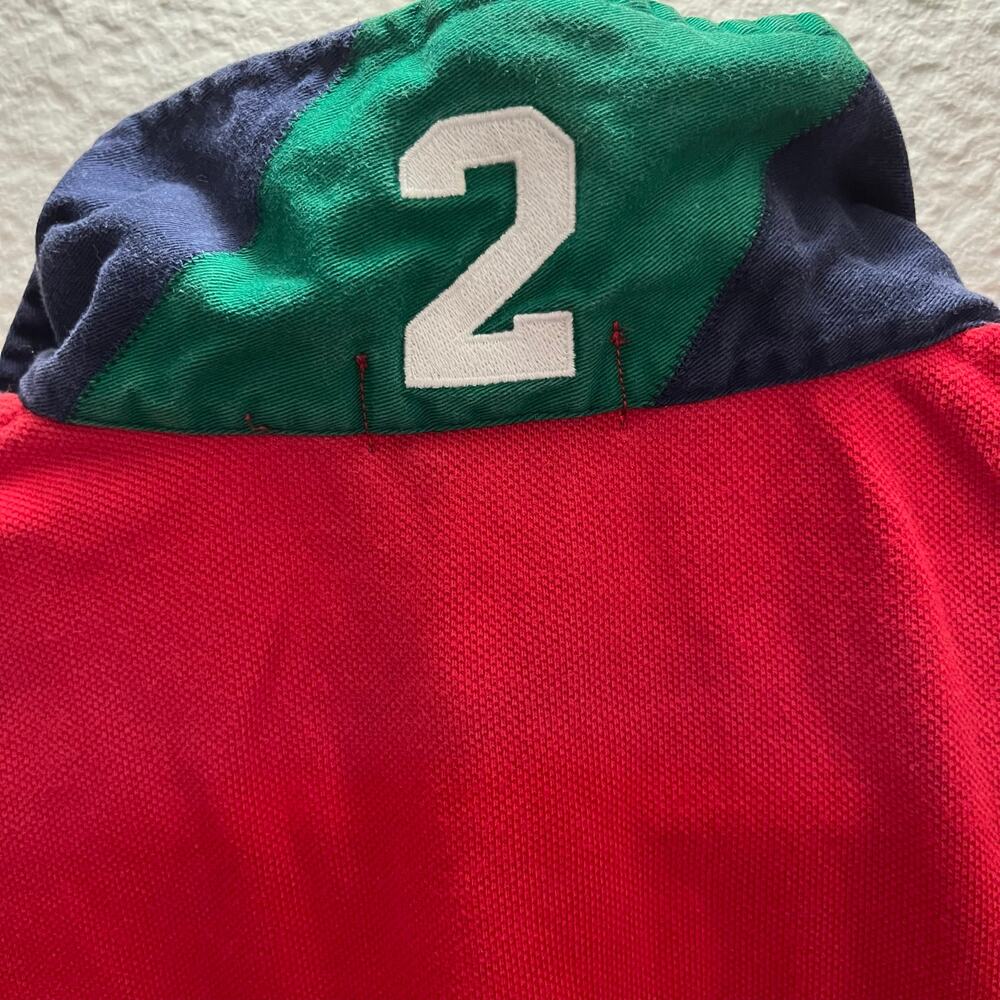 Polo Ralph Lauren Big Pony #2 Red Mesh Polo Shirt Youth L 16/18 Preppy Y2K Rugby - Picture 7 of 9